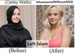 before after left islam awesomewithoutallah remove hijab exmuslim exmuslims women