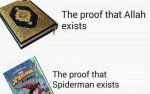 Quran spiderman proof allah exists evidence satire logic