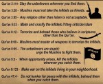 religion of peace verses in Quran that talk about non believers unbelievers infidels peaceful insults 2:191 3:28 3:85 5:33 8:12 8:60 8:65 9:5 9:123 47:4