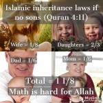 Islamic inheritance laws no son Quran 4:11 allah does not know Math mathematical mistake error