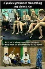 Women right western islam muslim morality morals decency respect on train old men