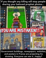 Photos of cartoon Mohammad in France. France Cartoon Mohammad