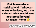 Islam Mohammad spread Khadijah tent
