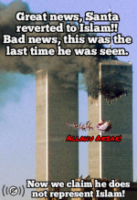 Christmas Santa converts to religion of peace