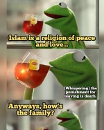 Religion of peace meme Kermit the frog